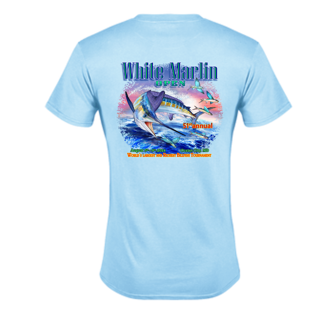 Margaritaville AMERICAN HOOK UP Sport Fishing Marlin White T-Shirt~SZ M~EUC
